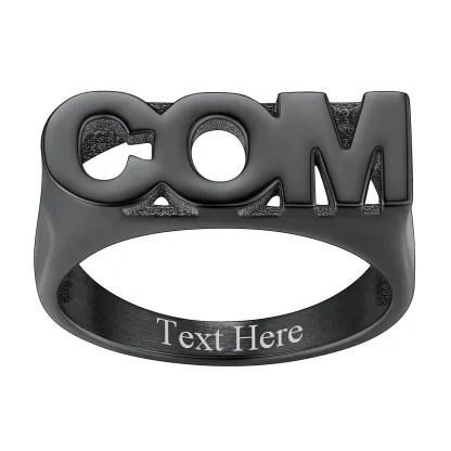 Bague Chevalière Personnalisée avec Nom ou Numéro pour Femme  Noir 3 Lettres