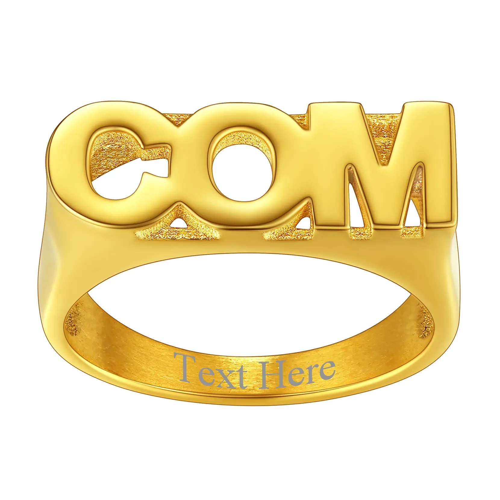 Bague Chevalière Personnalisée avec Nom ou Numéro pour Femme Or 3 Letrres