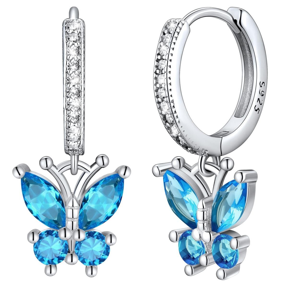 Créoles Papillon en Argent 925 Décembre - Tanzanite