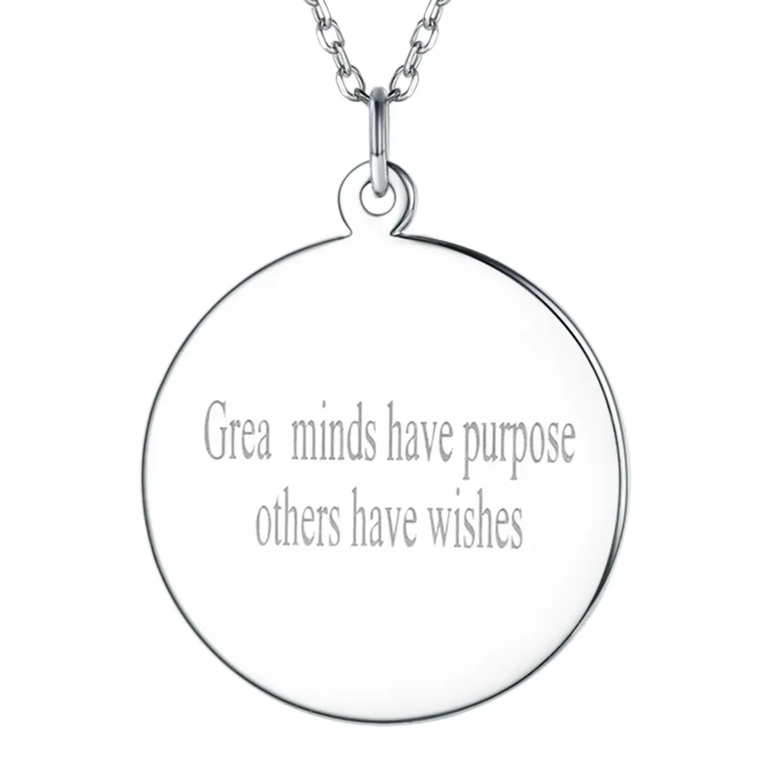 Collier avec Pendentif Rond Personnalisé Gravé pour Femmes L