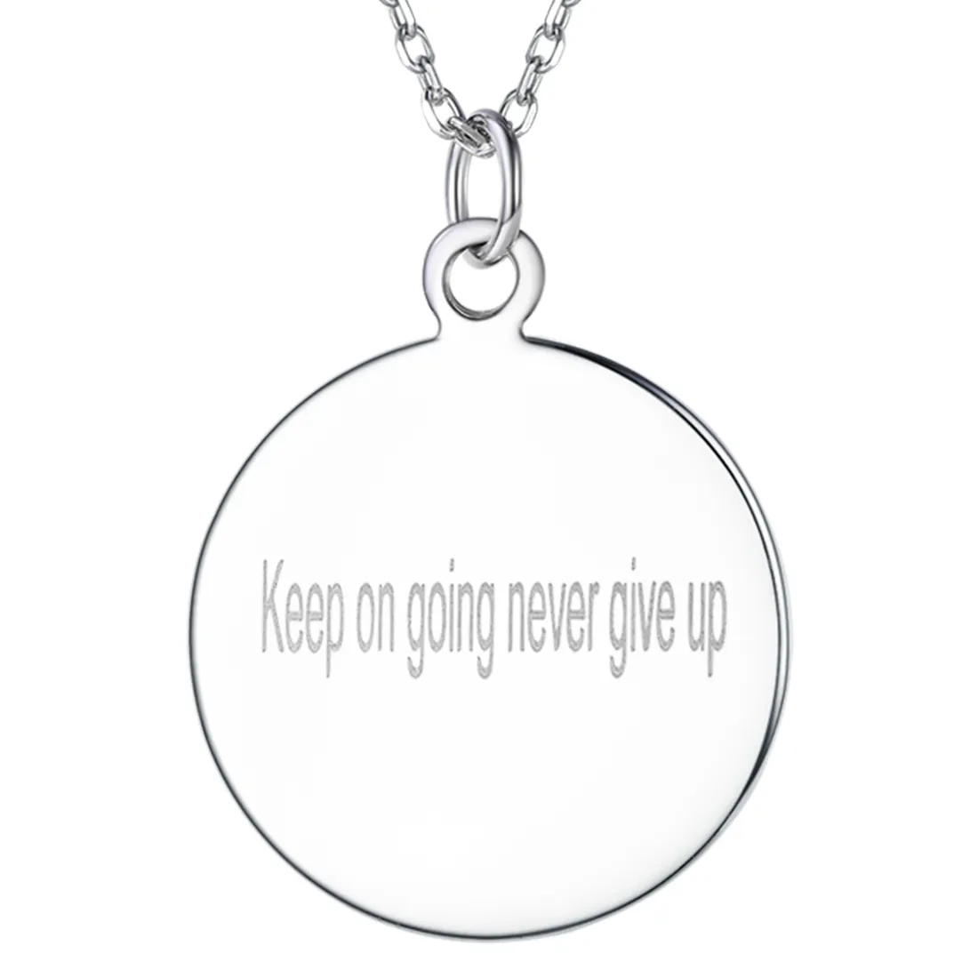 Collier avec Pendentif Rond Personnalisé Gravé pour Femmes M