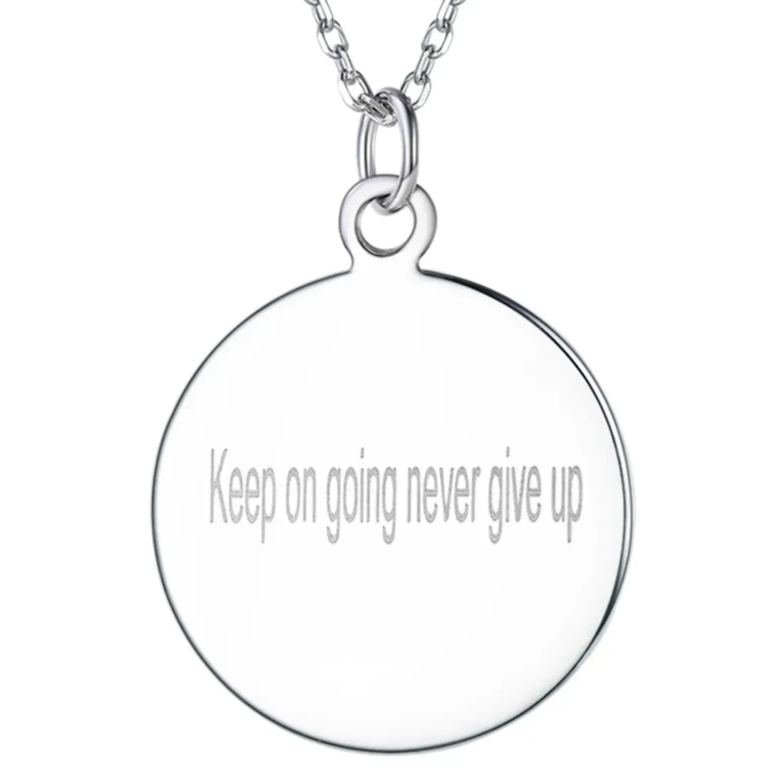 Collier avec Pendentif Rond Personnalisé Gravé pour Femmes M