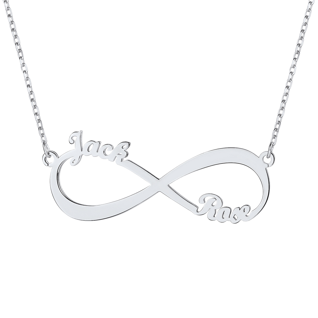 Collier Infini Personnalisé avec Prénom pour Femme Argenté