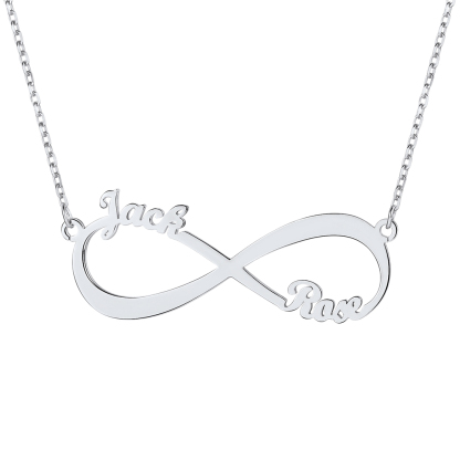 Collier Infini Personnalisé avec Prénom pour Femme Argenté