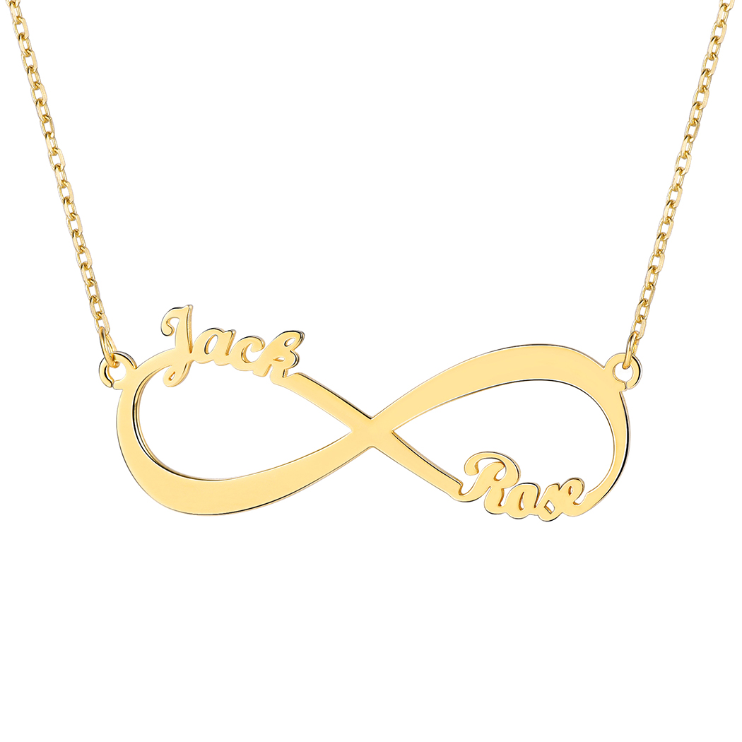 Collier Infini Personnalisé avec Prénom pour Femme Or