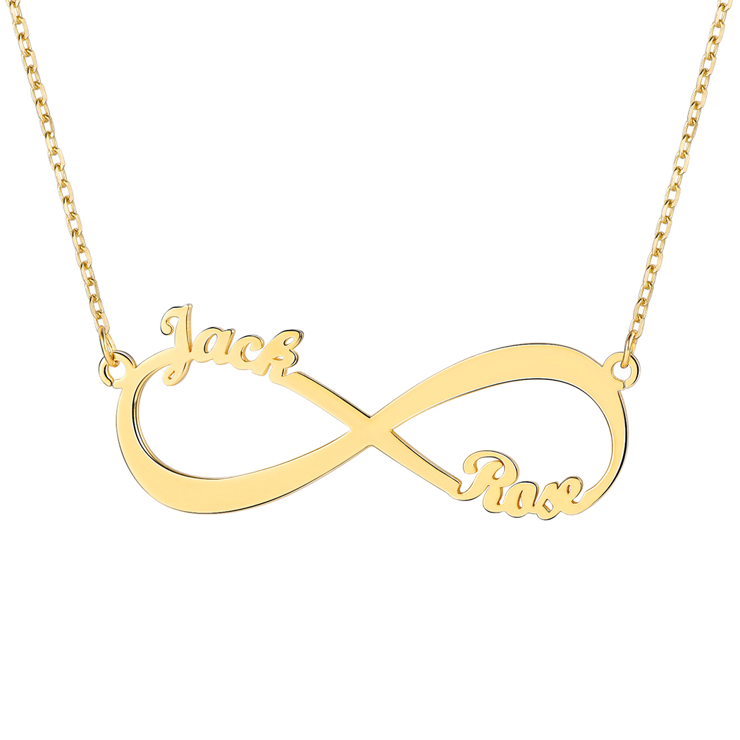 Collier Infini Personnalisé avec Prénom pour Femme Or