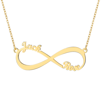 Collier Infini Personnalisé avec Prénom pour Femme Or