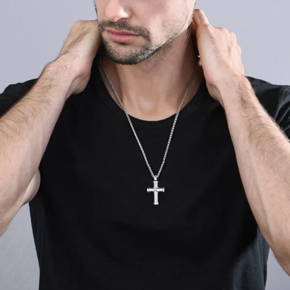 Collier Urne Croix pour Cendres et Pendentif  Gravé