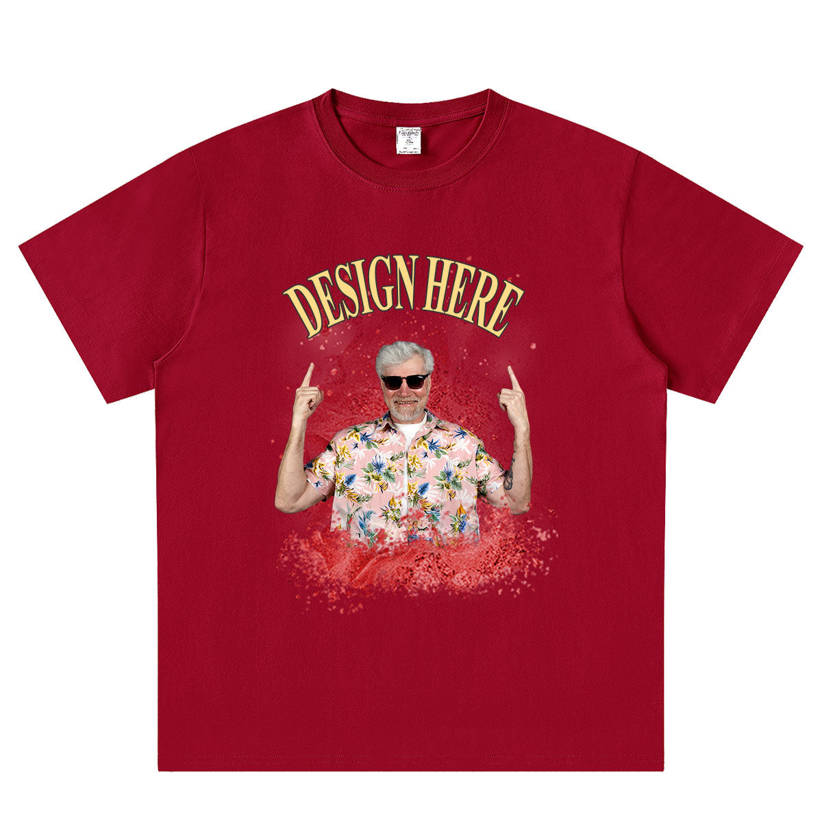 T-shirt Rouge Foncé Personnalisé pour Femme et Homme