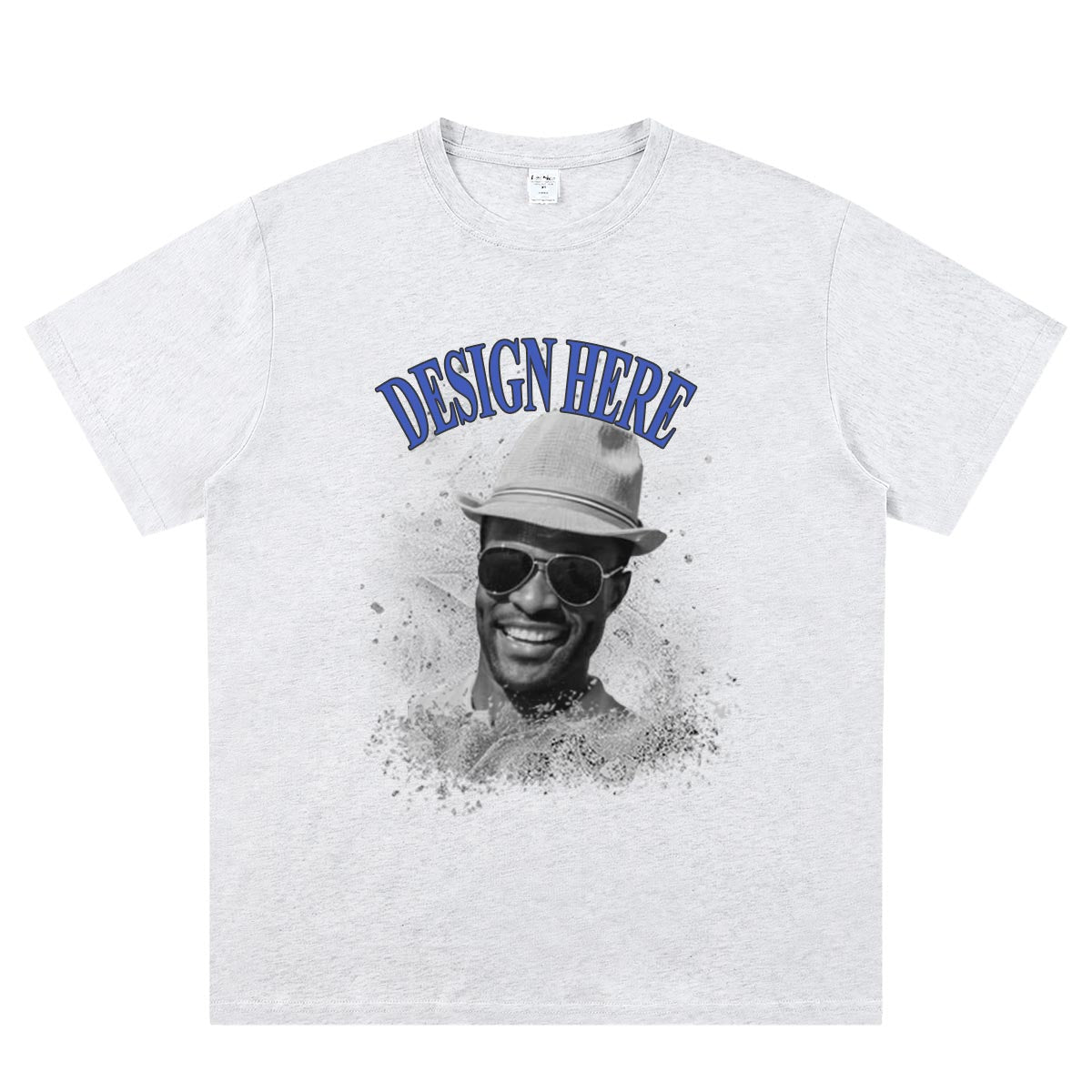 T-shirt Gris Clair Personnalisé avec Photo et Texte