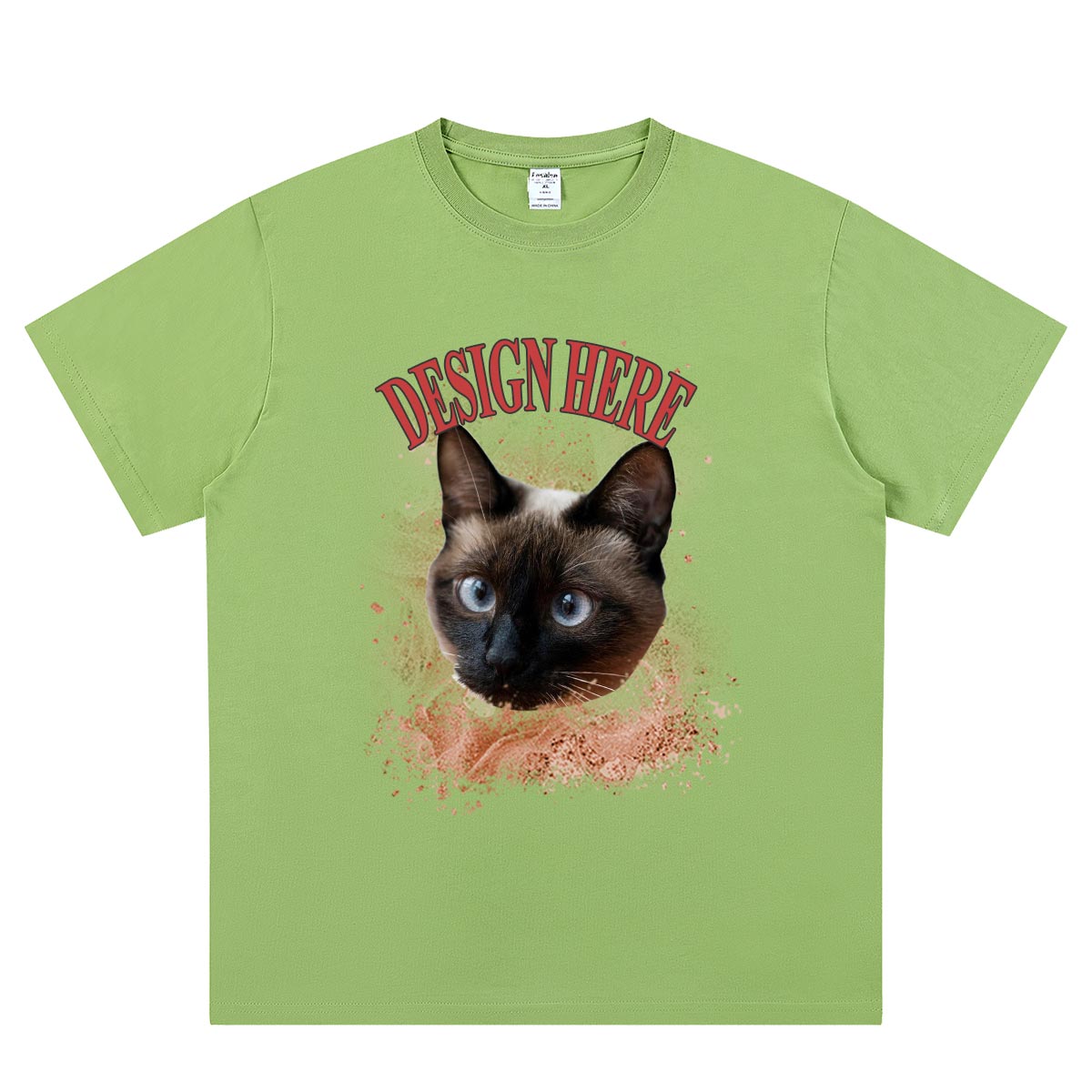 T-shirt Vert Clair Personnalisé avec Photo et Texte