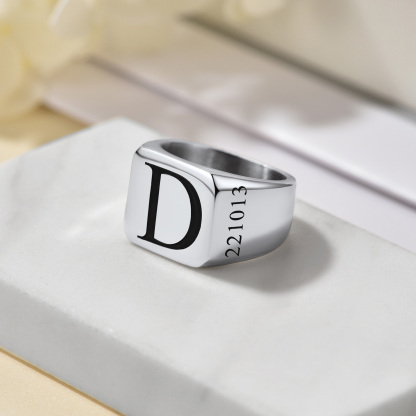 Bague Chevalière Personnalisée  Argenté