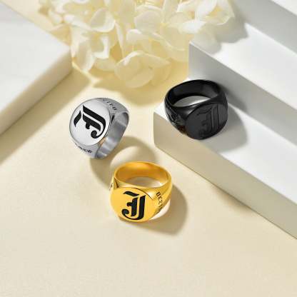 Chevalière Homme Gravée en Acier Inoxydable Collection