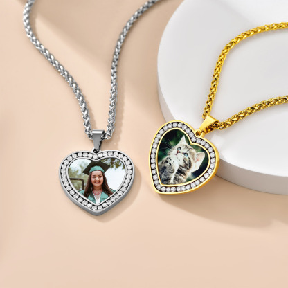  Collier Photo Personnalisé en Acier Inoxydable avec Gravure Collection