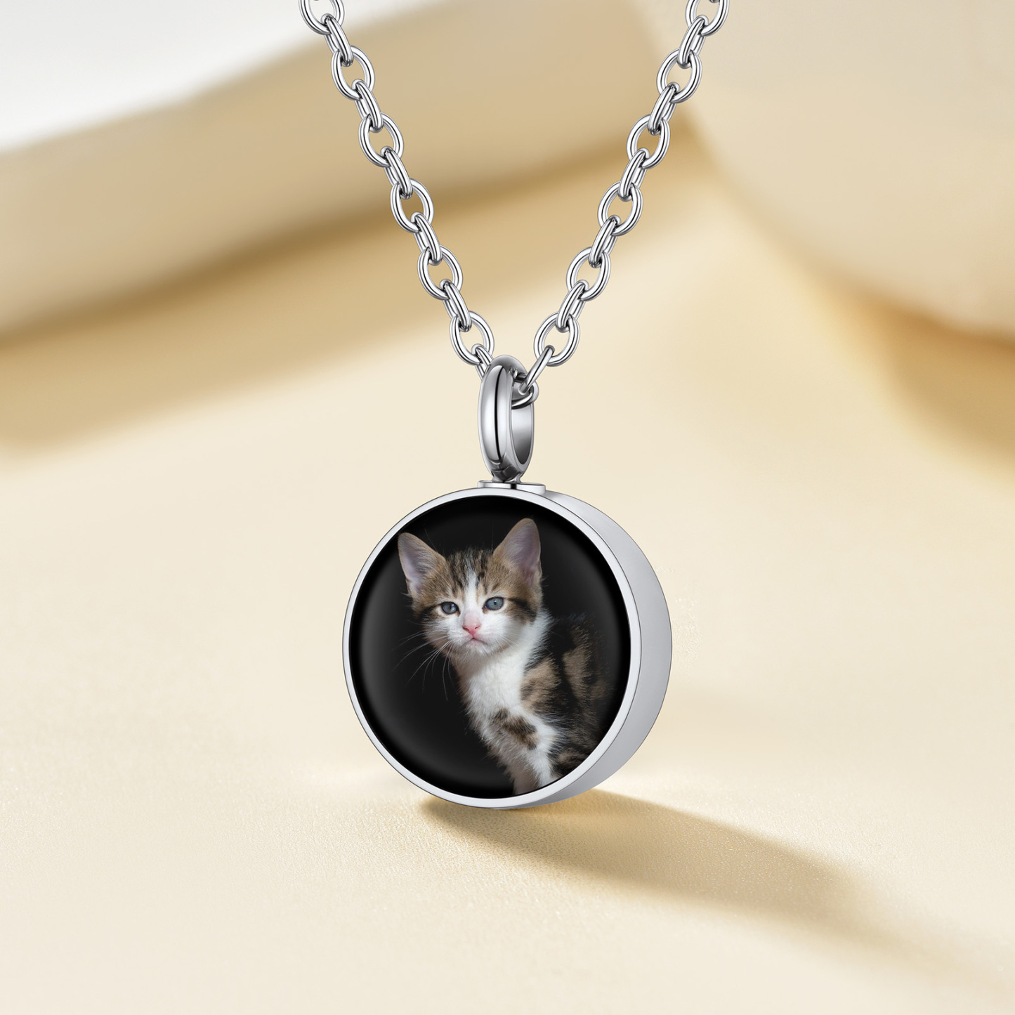 Collier Urne Étanche Funéraire Personnalisé  Argenté