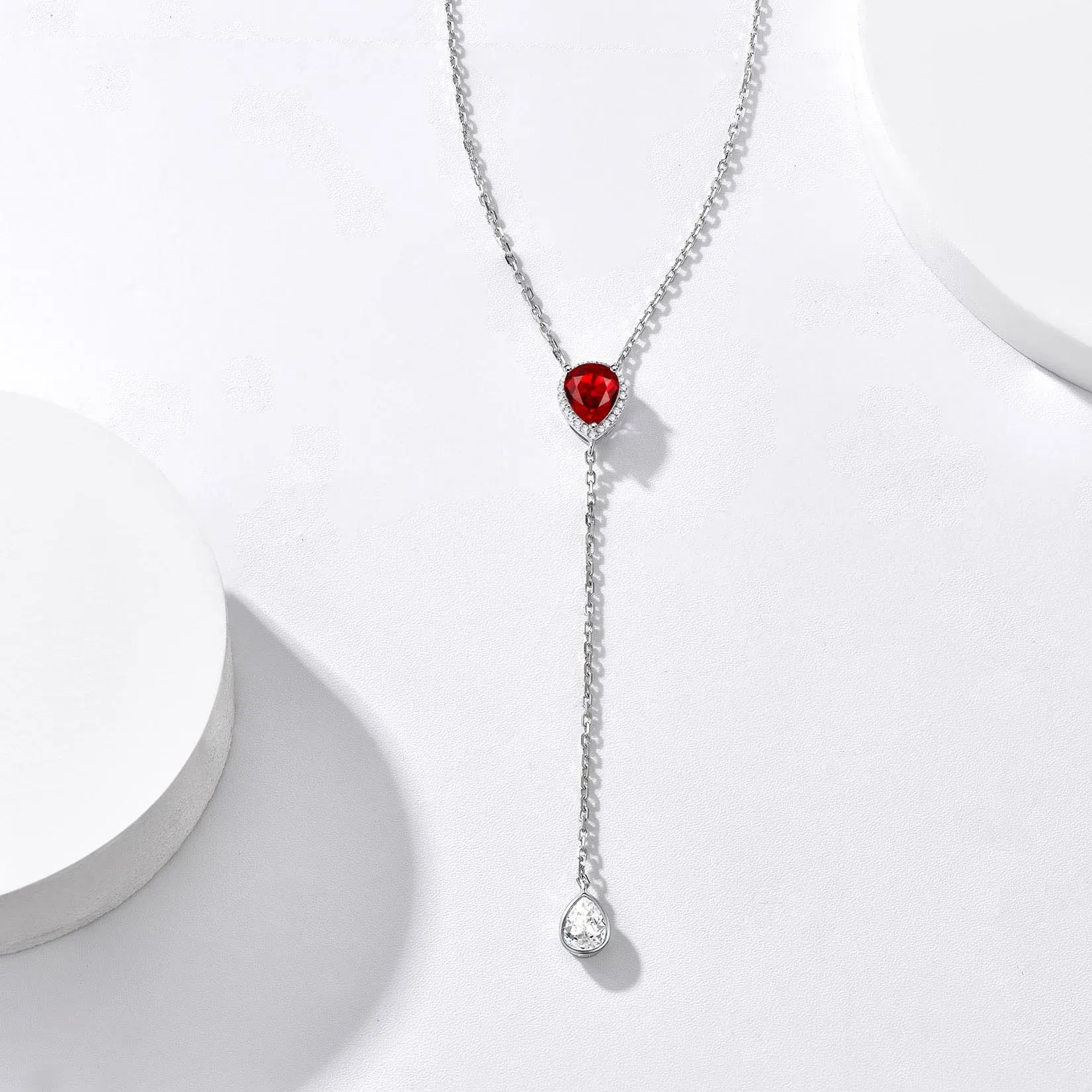 Collier Lariat Goutte d'Eau en Argent Sterling  pour Femme