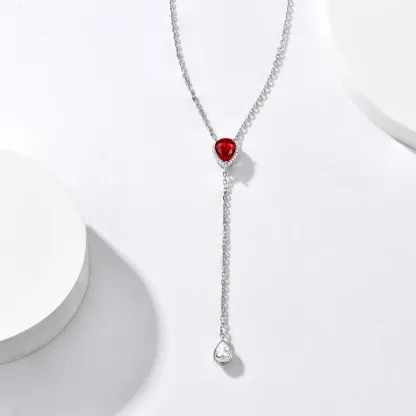Collier Lariat Goutte d'Eau en Argent Sterling  pour Femme