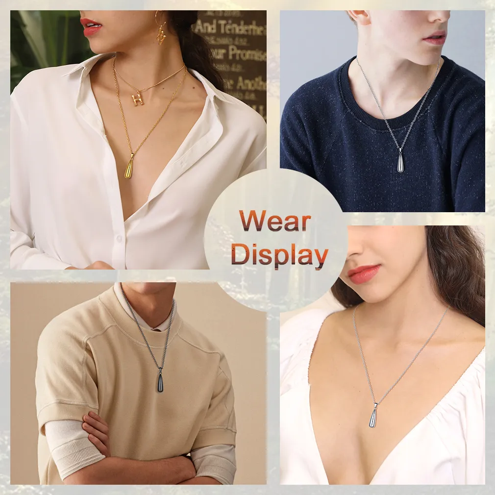 Collier Urne en Forme de Goutte pour Cendres
