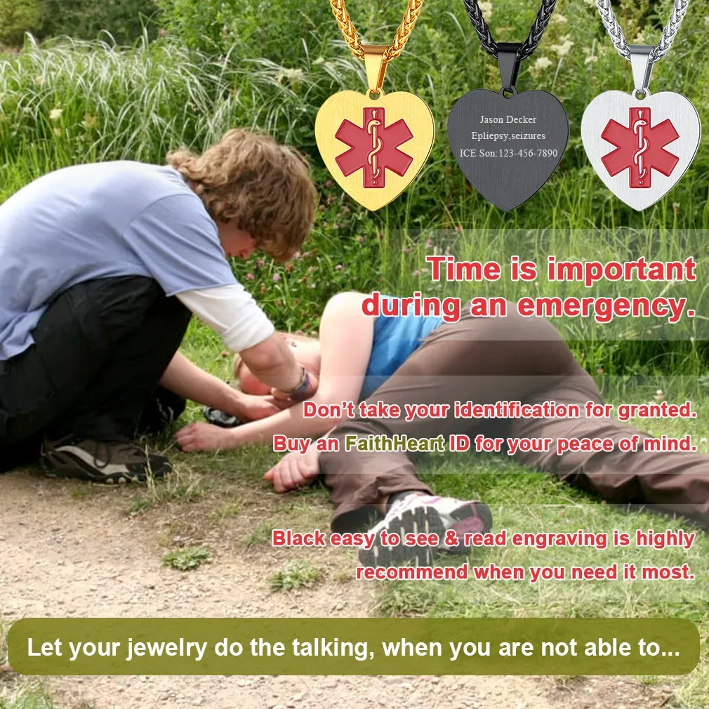 Collier Médical Personnalisé Gravé