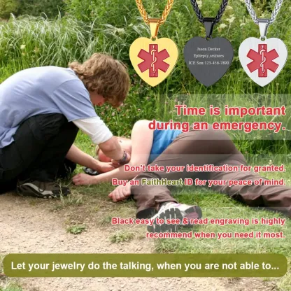 Collier Médical Personnalisé Gravé