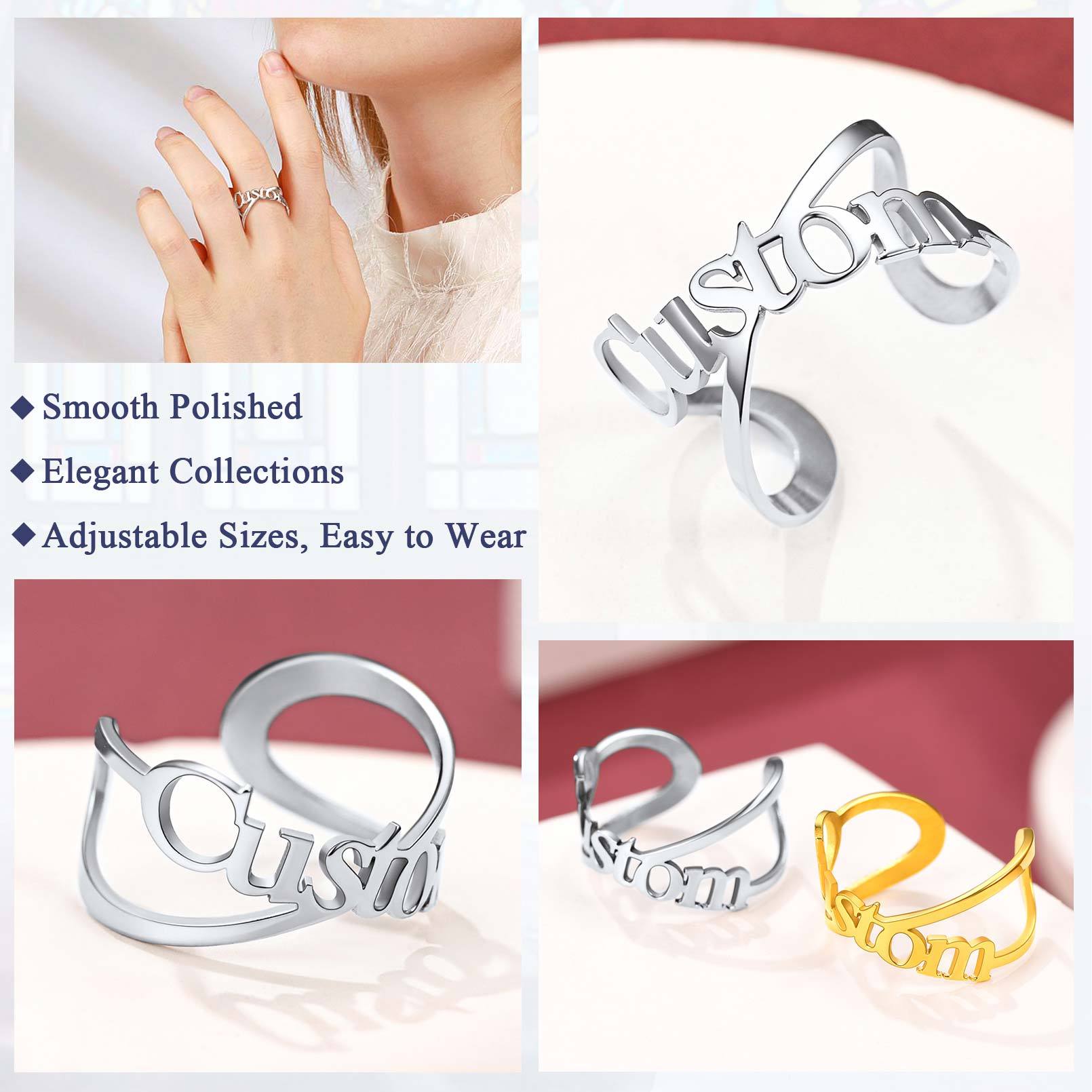 Bague Personnalisée Ajustable Bijou Mémorial pour Femme Détail