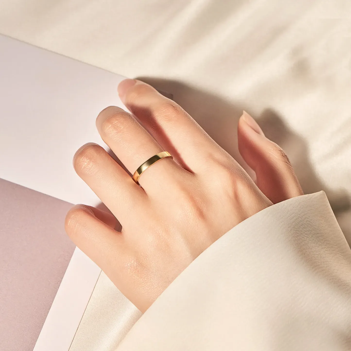 Bague Simple Personnalisée en Acier Inoxydable Modèle