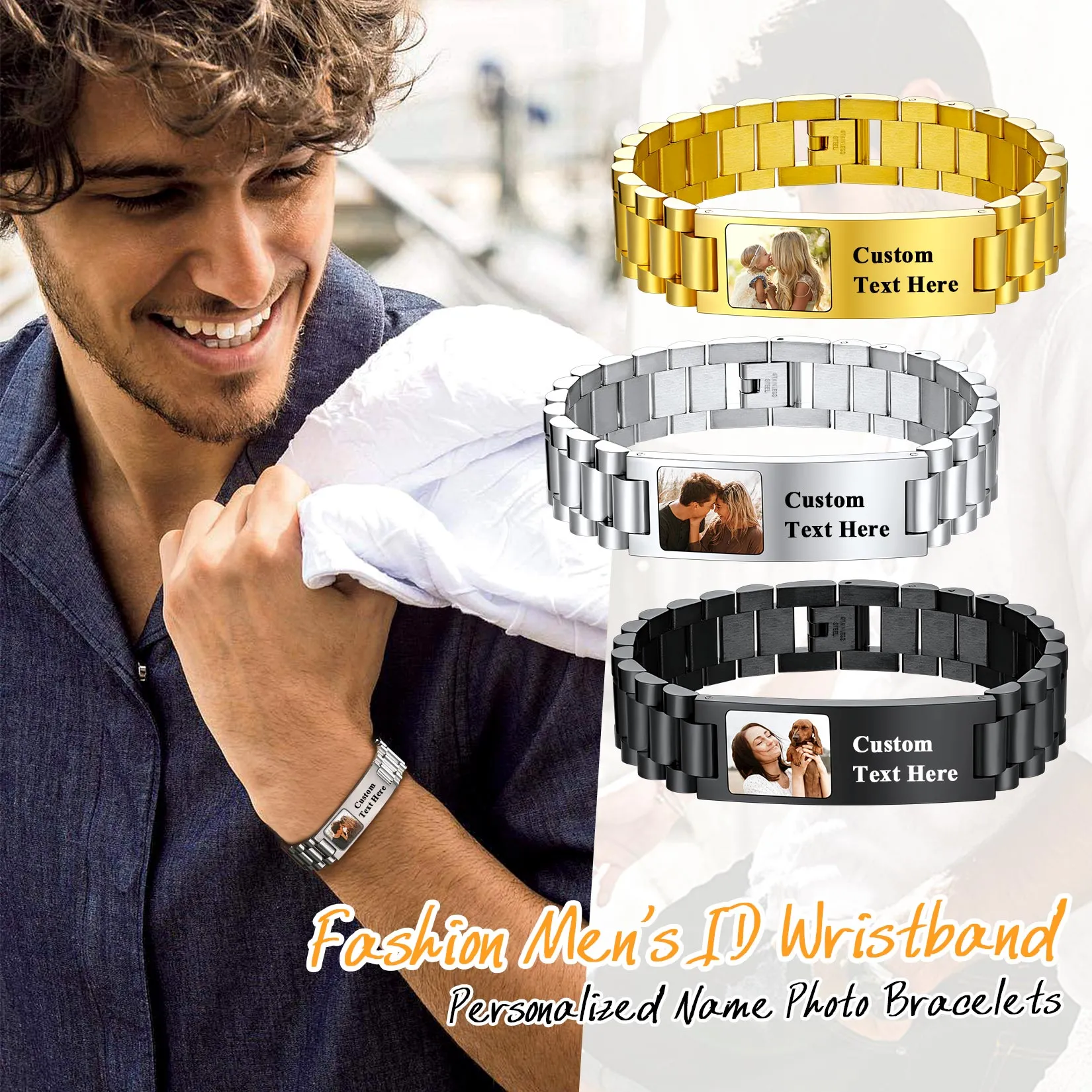 Bracelet Personnalisé avec Photo pour Hommes