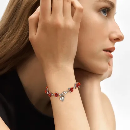 Bracelet Femme Personnalisé avec Photo et Roses Modèle