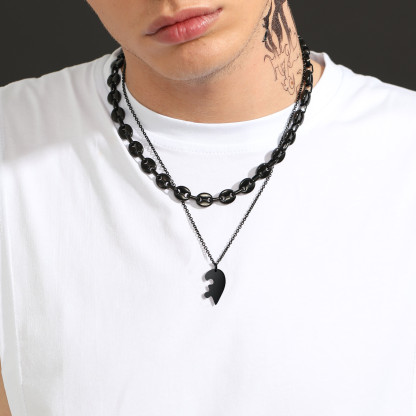 Collier Puzzle  Gravé avec Nom pour Couple