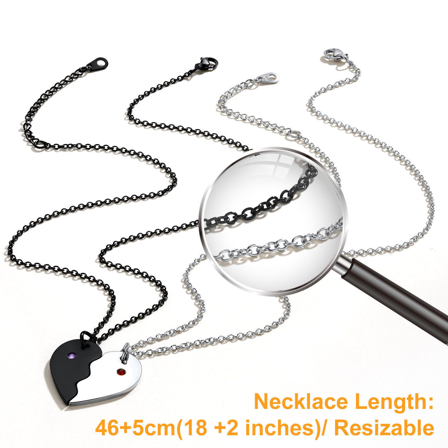 Collier avec Pierre de Naissance pour Couple 