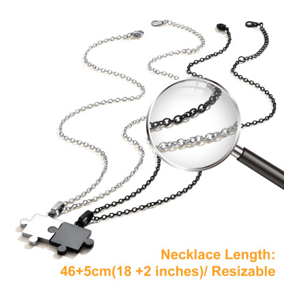 Collier Pendentif Puzzle Personnalisé Gravé en Acier Inoxydable Détail