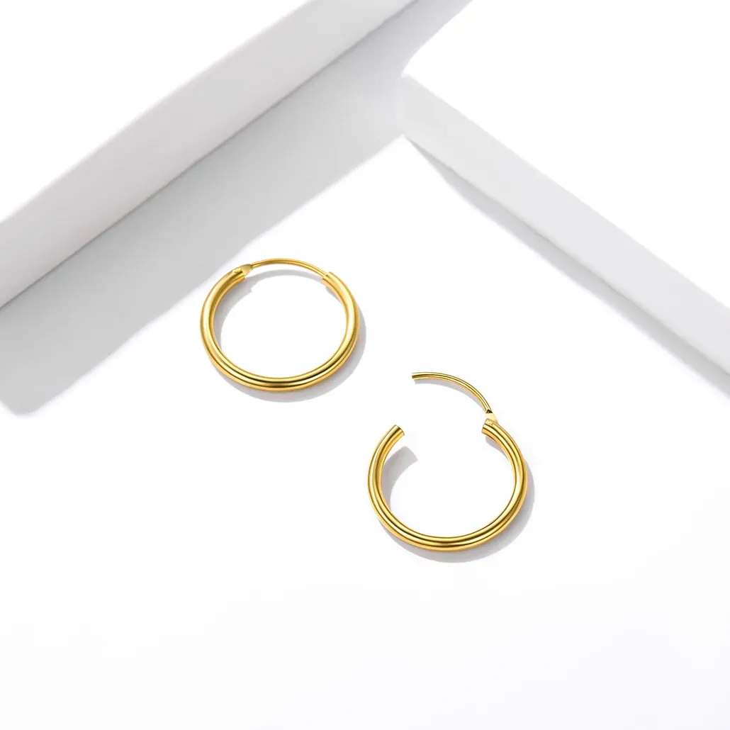 Créoles Rondes en Argent Sterling  pour Femmes