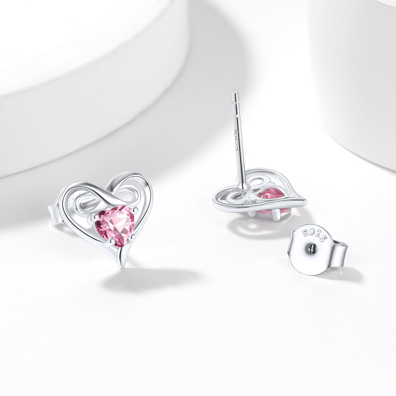 Boucles d'Oreilles Stud Infini avec Pierre de Naissance pour Femme