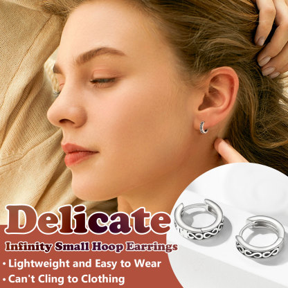  Boucles d'Oreilles Infini Créoles en Argent Sterling 925 Détail