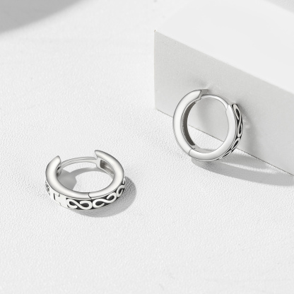  Boucles d'Oreilles Infini Créoles Argenté