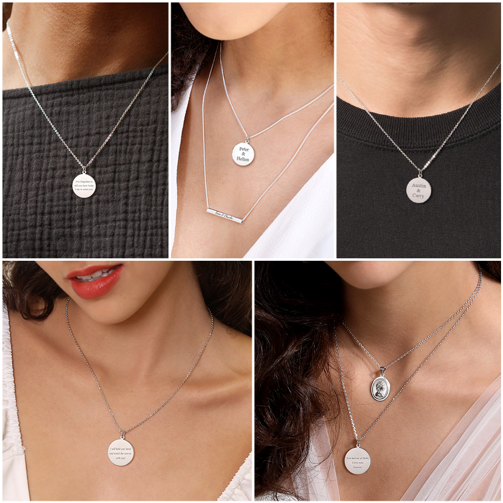 Collier avec Pendentif Rond Personnalisé pour Femmes