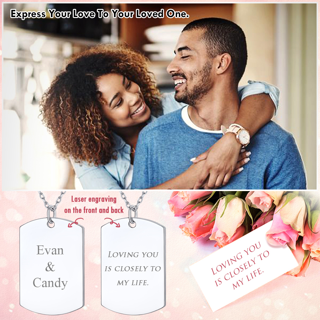 Collier Personnalisé en Argent sterling avec Chaîne Réglable Cadeau