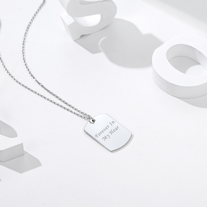 Collier Personnalisé  Gravé en Argent sterling avec Chaîne Réglable