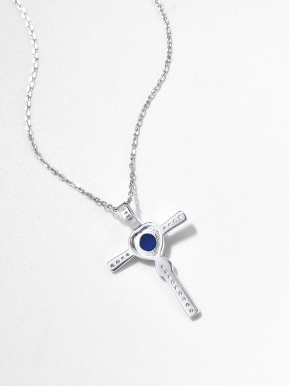 Collier avec Croix Œil d'Horus et Pierre en Argent 925 