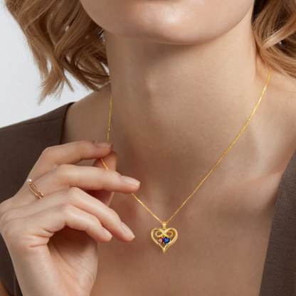 Collier Infini Personnalisé avec 1 à 3 Pierres de Naissance 