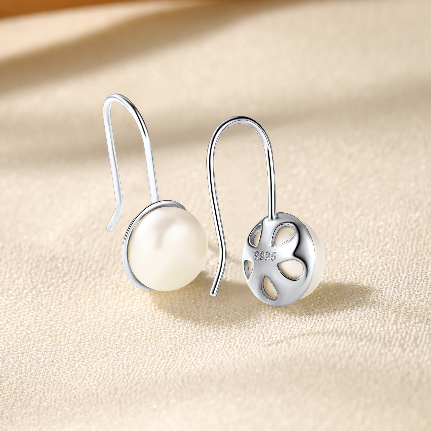 Vente Flash Boucles d'Oreilles en Argent Sterling 925 avec Perles 