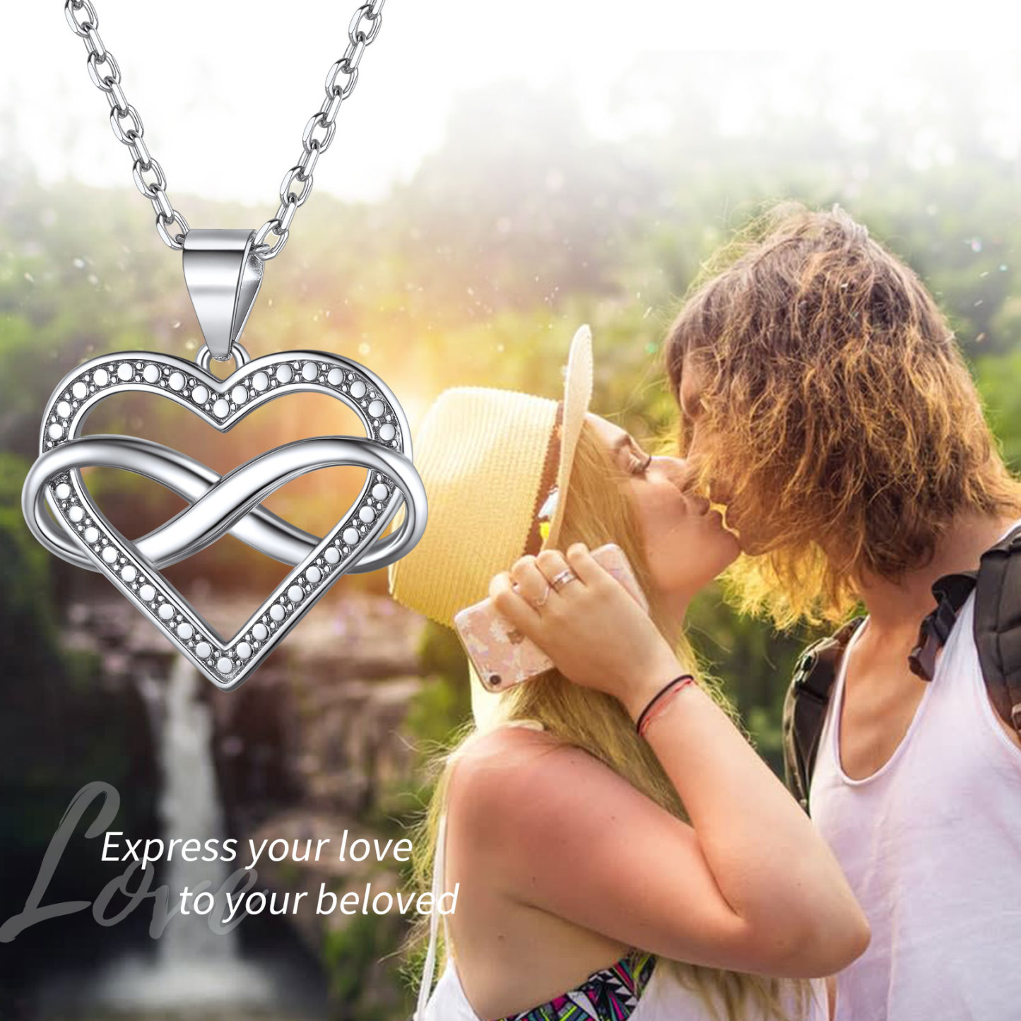  Collier Cœur Infini en Argent