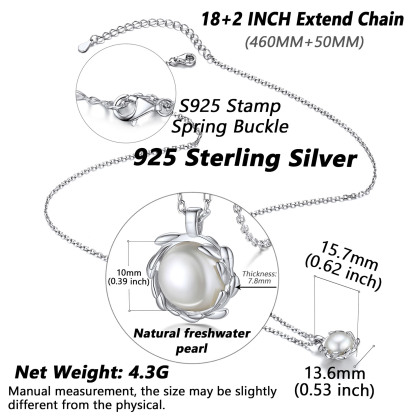 Vente Flash Collier Perle et Feuilles d'Olivier en Argent 925 taille