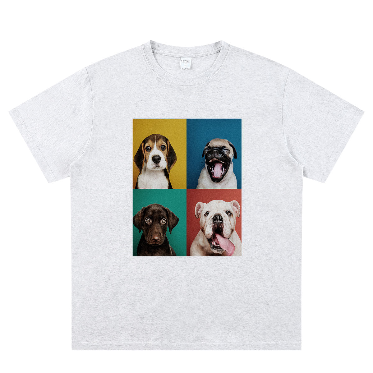 T-shirt Personnalisé avec Photo Blanc pour Homme et Femme gris clair