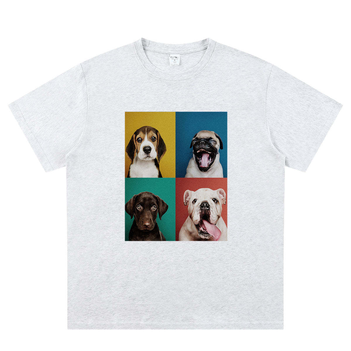 T-shirt Personnalisé avec Photo Blanc pour Homme et Femme gris clair