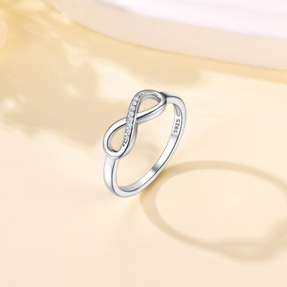Bague Infini en Argent Sterling Personnalisée pour Femme