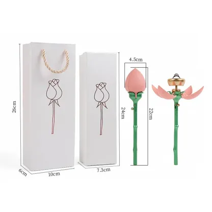 Boîte à Bague en Forme de Rose Rose