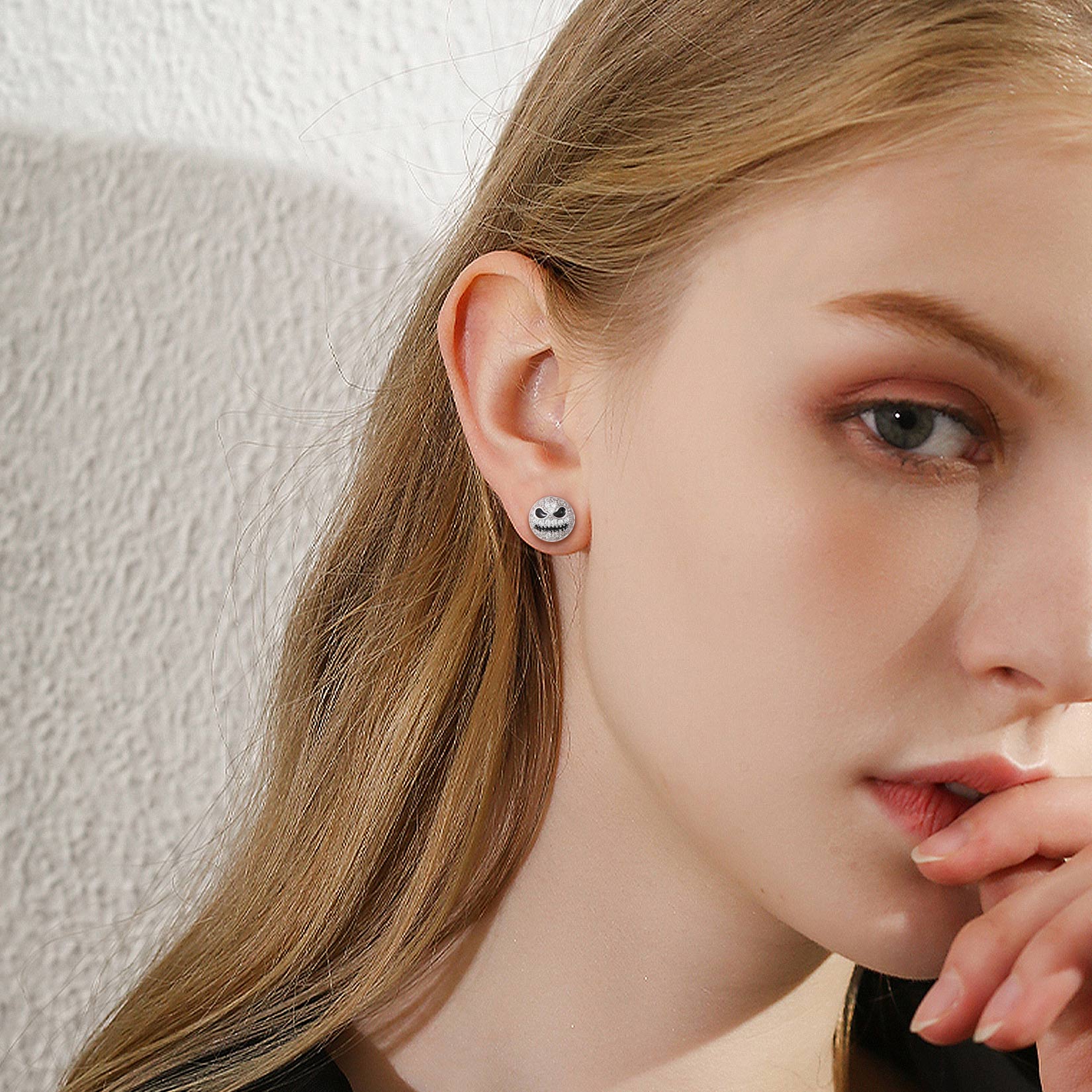 clous d'Oreilles Puces Jack Skellington pour femme