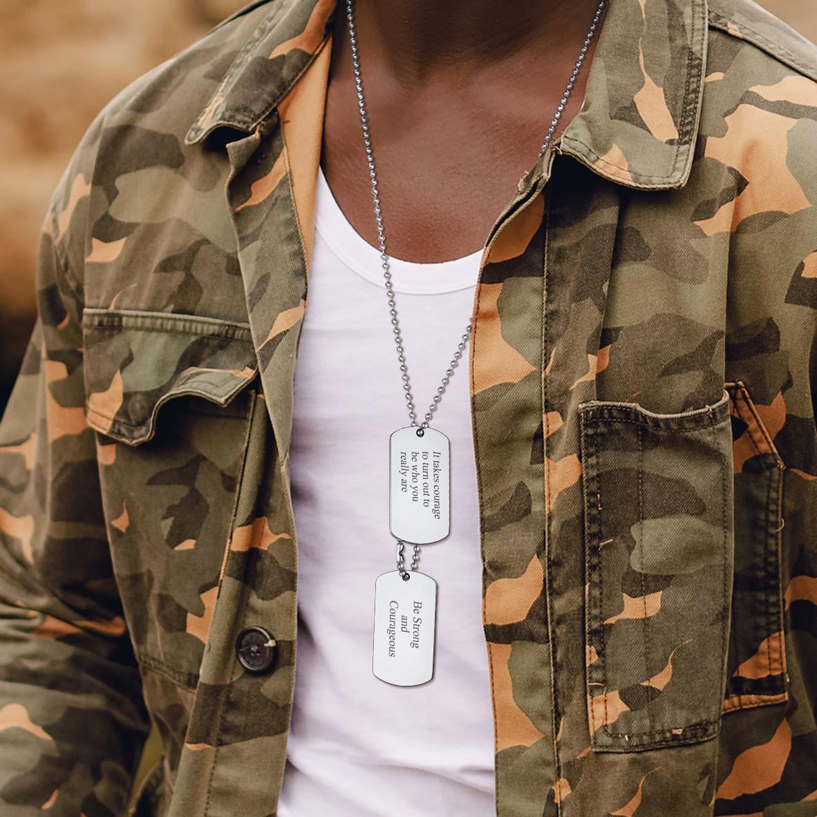 Collier Militaire Personnalisé avec Gravure - Plaque Double pour Hommes