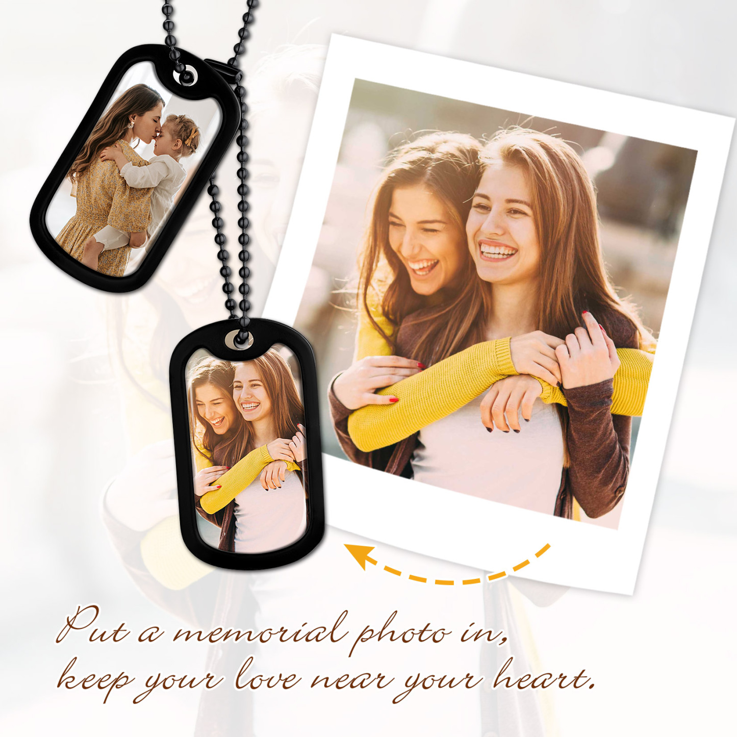 Collier Plaque Militaire Photos 2 Pièces 